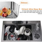 33 Inch Black Drop In Kitchen Sink with Glass Rinser-Bokaiya 33x19 Drop In Sink Stainless Steel Ledge Workstation 16 Gauge Single Bowl Deep Kitchen Sinks with Cup Washer