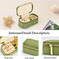 Small Travel Jewelry Case, Mini Tiny Plush Velvet Jewelry Box for Women and Girls, Pocket Size Jewelry holder organizer for Rings Earrings and Small Items(Avocado Green)