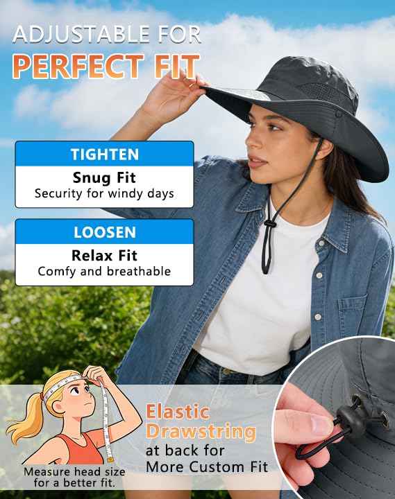 Sun Hat for Men Women Fishing Hat with Neck Flap Wide Brim Bucket Hat UV Protection for Beach Camping Hiking