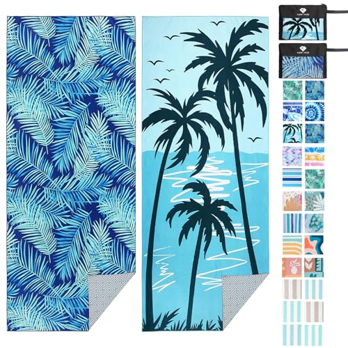 2 Pack Microfiber Beach Towel