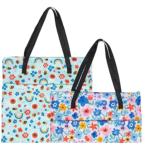 BABY 2 Pack Large Wet Dry Bag Waterproof Hanging Cloth Diaper with Double Zippered Pockets 25x18 inches (2 Count)