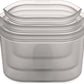 Zip Top Reusable Food Storage Bags | 3 Dish Set [Gray] | Silicone Meal Prep Container | Microwave, Dishwasher and Freezer Safe | Made in the USA