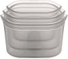 Zip Top Reusable Food Storage Bags | 3 Dish Set [Gray] | Silicone Meal Prep Container | Microwave, Dishwasher and Freezer Safe | Made in the USA