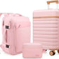 UKEIN Luggage Sets 3 Piece, Carry On Luggage 20In With Spinner Wheels,PC Hardside Suitcase Set with TSA Lock,Durable Carry On Suitcase With Travel Backpack for Men (Pink, 3 piece set (20inch))