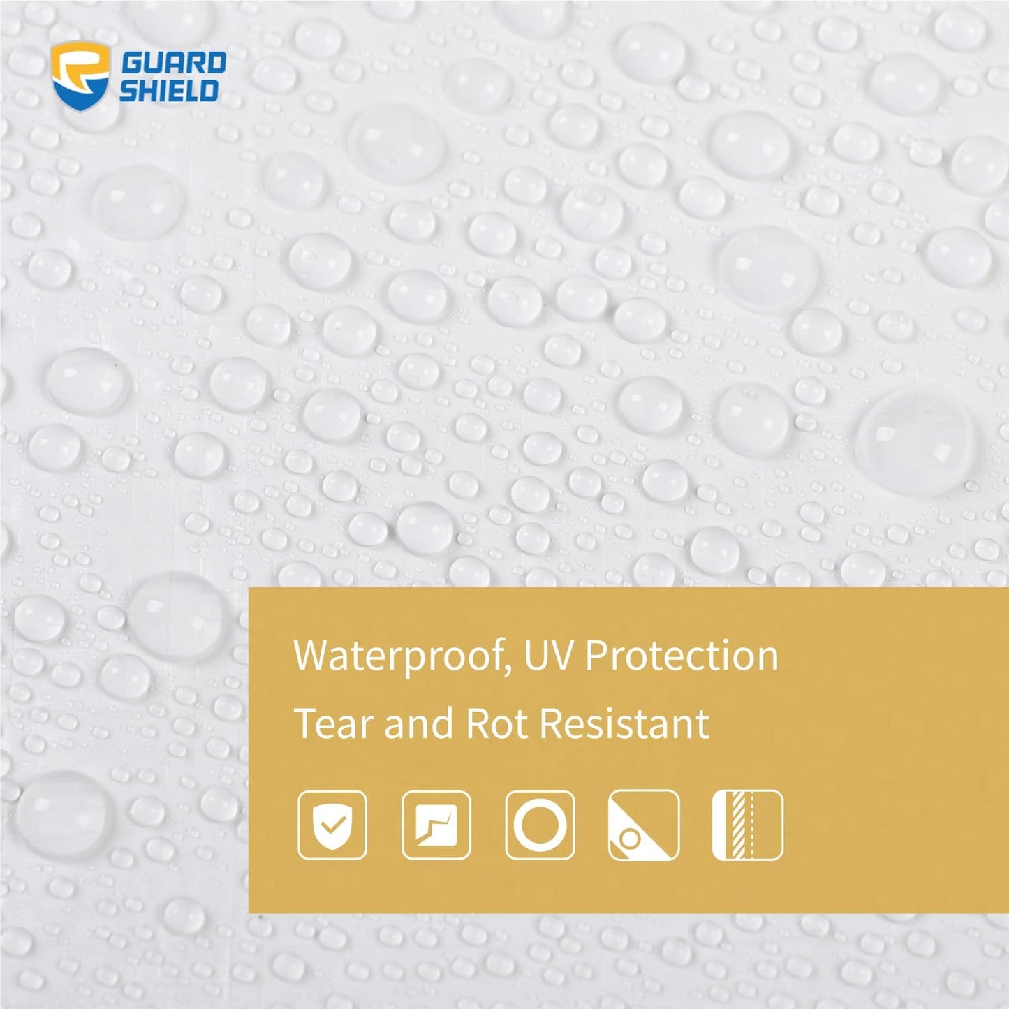 GUARD SHIELD Tarp White 8x8 Feet Multi Purpose Waterproof Poly Tarp Cover 5mil (2-Pack)