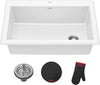 KRAUS Forteza 33-inch Granite Drop In/Undermount Single Bowl White Kitchen Sink, KGD-54WHITE