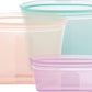 Zip Top Reusable Food Storage Bags | 3 Bag Set [Teal/Peach/Lavender] - 2 Sandwich, 1 Snack | Silicone Meal Prep Container | Microwave, Dishwasher and Freezer Safe | Made in the USA