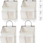 4pcs Wall Hanging Storage Bag,Wall Hanging Organizer bags with Pockets, Wall Organizer Storage for Dormitory Bathroom Bedroom (White-upgraded)