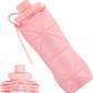 YCT Collapsible Silicone Travel Water Bottle 20oz (600ml), Reuseable Leakproof BPA Free Foldable Sports Bottle, with Carrying Strap, Pink