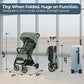 Inglesina Quid³ Stroller, Planet Green - Compact Reclining Travel Stroller for Baby & Toddler 0-55 lbs, One Hand fold, Car seat Compatible, Airplane Overhead, Lightweight, Foldable, XL UPF 50+ Canopy