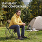 Extra Large Quick Folding Tripod Stool with Backrest Fishing Camping Chair with Carry Strap