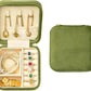 Travel Jewelry Case, Small Plush Velvet Jewelry Box for Women and Girls, Portable Jewelry holder organizer for Rings Earrings Necklaces Bracelets(Avocado Green)
