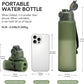 TakeToday Collapsible Water Bottles 32oz, Foldable Travel Water Bottle, BPA Free, Silicone Water Bottle Leakproof for Hiking, International Travel, Outdoors