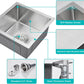 15 x 15 Inch Undermount Kitchen Sink, T-304 Stainless Steel Handmade Single Bowl Kitchen Bar Sink or Prep Small Sink (Brushed)
