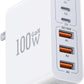 USB C Wall Charger Block,100W GaN 6-Port QC+PD3.0 Charging Station Type C Fast Chargers Plug Brick Portable Cube Hub Multiport Power Adapter for iPhone16/15/14 Pro Galaxy S25 Ultra2 AirPods4 Watch10 - Roamly