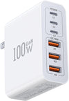 USB C Wall Charger Block,100W GaN 6-Port QC+PD3.0 Charging Station Type C Fast Chargers Plug Brick Portable Cube Hub Multiport Power Adapter for iPhone16/15/14 Pro Galaxy S25 Ultra2 AirPods4 Watch10 - Roamly