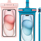 wellhouse Waterproof Phone Pouch, Waterproof Phone Case for iPhone 16 15 14 13 12 Pro Max XS Samsung, IPX8 3D Cellphone Dry Bag Beach Essentials (2 Pack - Blue & Pink7.0, 7 inch)