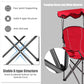 GYMAX Camping Chair, Folding Outdoor Lawn Chair with Canopy, Carry Bag & Cup Holder, Portable Heavy Duty Camp Chair for Outside Travel, Picnic, Beach Soccer Chairs (Red)
