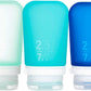 humangear GoToob+ 3-Pack (Medium) | Refillable Silicone Travel Bottle | Locking Lid | Food-Safe Material | Mint/Aqua/Teal, Medium (2.5 fl.oz.; 74ml)