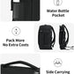 ECOHUB Travel Backpack for Men Women, Carry on Backpack with USB Charging Hole, Spirit Airlines Personal Item Bag Flight Approved, 15.6 Inch Laptop Backpack with Anti Theft Pockets, 30L, Black