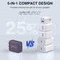 50W 2-Pack USB C Wall Charger Block, 5-Port C Charger Fast Charging Block PD Power Adapter +QC 3.0 Multiport Type C Box Brick Cube USB A Wall Plug for iPhone 16/15/14/13 Pro Max,Samsung Galaxy(Purple) - Roamly