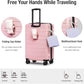 KYME 26 Inch Luggage TSA Approved Hardshell 26" Suitcases with Spinner Wheels Durable Medium Travel Checked Luggage with Cup Holder for Women Men Pink