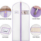 Syeeiex 60'' Garment Bags for Hanging Clothes, Set of 8 Dress Bags for Gowns, Dress Garment Bags for Gowns, Evening Dresses, Fur Coat, Long Dress(White & Purple)