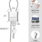Adjustable Cable Padlock with 3 Keys | 1.15ft L x 1/6in D Aluminum Steel Cable Locks for Bikes, Gate, Lockers & Outdoor Gear | Keyed Different & Silver