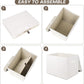 Large 22 Quart Linen Fabric Foldable Storage Bin Cube Organizer Basket with Flip-Top Lid & Handles, Clothes Blanket Box for Home, Office, Closet, White, 4 Pack 14.6 x 9.5 x 9.5”