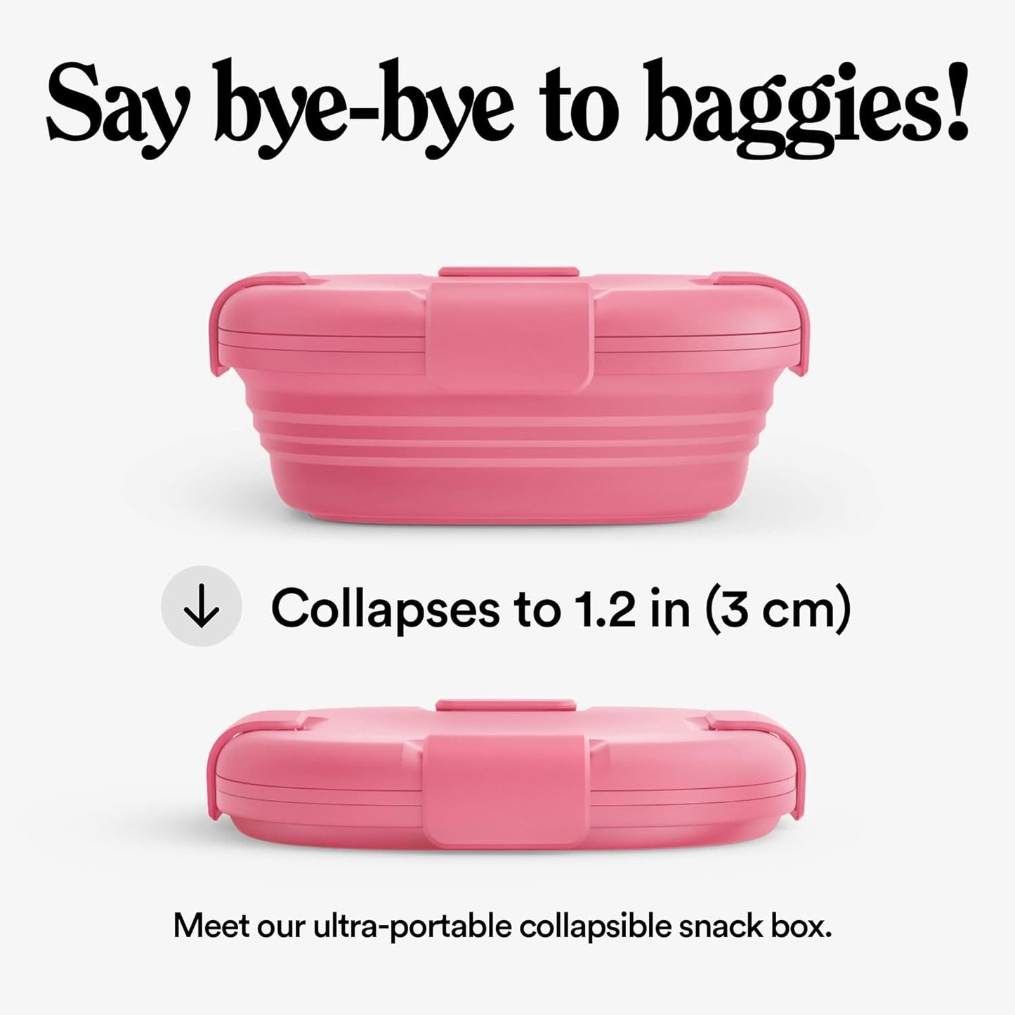 STOJO Collapsible Sandwich Box – 24oz, Reusable Food Storage Container, Silicone Bowl for Hot/Cold Food – Meal Prep, Lunch, Camping, Hiking – Dishwasher Safe (Set of 1, Peony)