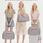 Travel Duffle Bag,Puffer Carry On Duffel Bag with Laptop Compartment Waterproof Overnight Weekender Bags for Women Large Hospital Tote Bags for Labor and Delivery(Medium,Khaki Gray）
