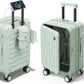 Expandable Lightweight PC Hard Shell Suitcase, 24-inch Luggage with TSA Lock, Top Opening & Cup Holder - Ideal for Business Travel Suitcase (Mint Green, Checked-Medium 24-Inch)