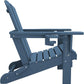 SERWALL Folding Adirondack Chair, Dual Cup Holders & All-Weather HDPE, Wood-Like Patio Chair for Backyard, Camping，Pool & Fire Pit- Navy