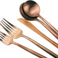 Gugrida 20-Piece 18/10 Stainless Steel Flatware Silverware, Luxury Dinnerware Set Travel Cutlery Tableware Include Knife Fork Spoon Service for 4,Healthy & Eco-Friendly Dishwasher Safe (Rose Gold)