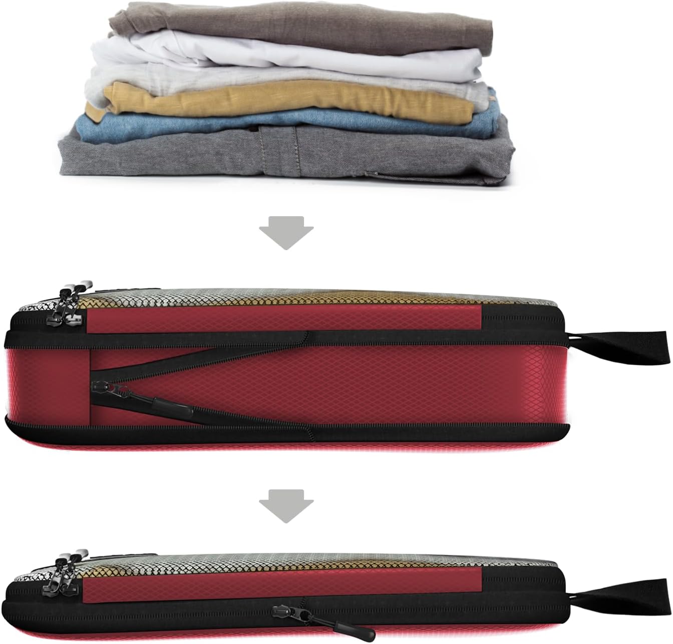 Large Compression Packing Cubes for Travel - 5 Pcs set of Packing Cubes Compression, Carry on Suitcase Organizer Bags - Travel Cubes Organizer Bags for Luggage - Roamly