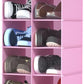 coastal rose Hanging Shoe Organizer for Closet, 20 Sections Hanging Closet Organizers and Storage Shelves, Space Saving Shoe Storage Rack Holder, Pink, 12''W×12''Dx 50''H
