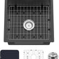 Small Black Kitchen Sink,18x18 Inch Stainless Steel Undermount Drop In Kitchen&Bar Sink Ideal Choice For Small Space, Prep Area, RV With Bottom Grid,Soap Mat And Drain Assembly
