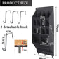 Over the Door Shoe Organizer, 14 Pockets Hanging Shoe Storage Rack with Large Deep Pockets, Oxford 600D Fabric Grey Shoe Storage Rack with 6 hook for Shoes, Slipper,Home Accessories etc