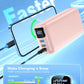 Portable Charger 50000mAh Power Bank - 22.5W Fast Charging External Battery Pack, LED Display USB-C Portable Cell Phone Charger for iPhone 16/15/14/13 Pro, Android, Samsung Galaxy, Etc(Pink)