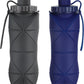 Silicone Collapsible Water Bottles,Lightweight Reusable Leakproof For Traveling Camping Hiking Cycling Sports Outdoor,Foldable Portable Travel Water Bottle 600ML Dark Grey And Dark Blue 2Pack.