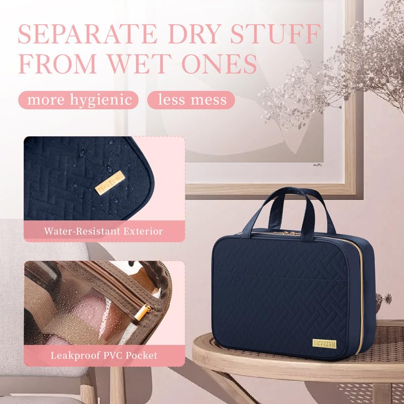 Hanging Travel Toiletry Bag Women Men Essentials Navy Blue