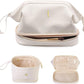 Teen Girl Gifts Trendy Stuff, Initial Makeup Bags, Personalized Double Layer Cosmetic Bag with Makeup Brush Organizer, Grandma Birthday Gifts, PU Leather Toiletry Bag, Gifts for Women Friend