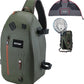 Goture Waterproof Fly Fishing Sling Pack,IPX8 840D TPU Fishing Sling Bag Gear Storage,13L Tackle Backpack with Rod Holder,Airtight Zipper,Exhaust Valve,Adjustable Strap,Wader Bag Included,Gift for Men