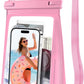 Large Waterproof Phone Pouch [with Sealing Strip], Cell Phone Dry Bag for iPhone 16 15 14 13 Pro Max Galaxy S25 S24 S23 All Devices, Floating Water Proof Bag for Beach Water Park Pink
