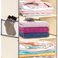 Large-Sized Hanging Shoe Organizer 8-Shelf, Hanging Closet Organizer with 8 Side Pockets, Wider Hanging Shelves for Storage Shoes Clothes 9" W × 11.8" D× 48" H, Beige.