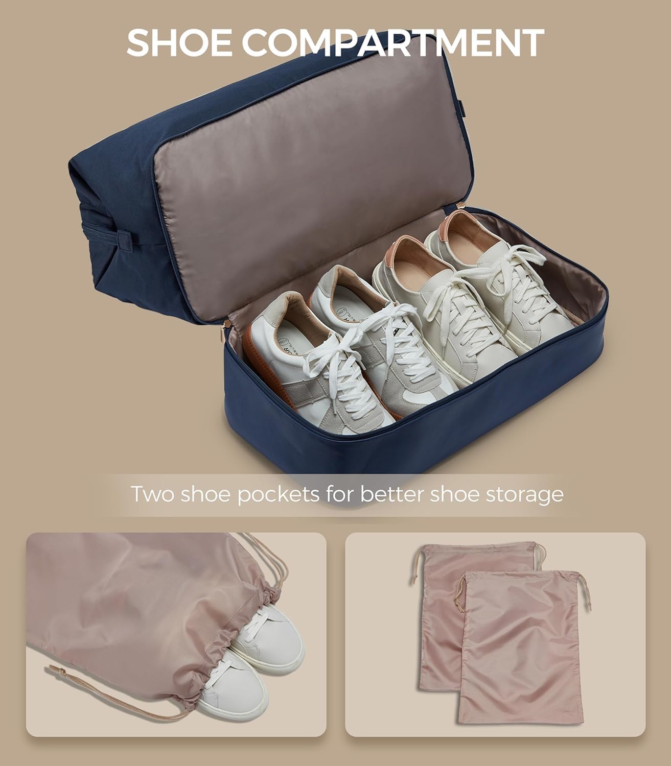 Weekender Bags for Women, Large Travel Duffel Bag with Shoes Compartment, Carry On Overnight Tote Bags with Toiletry Bags, Hospital Bags for Labor and Delivery - Roamly