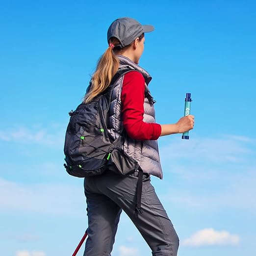 Portable Water Purifier Straw, 0.1 Micron Filtration, 4000 Liters, Emergency Preparedness, Hiking, Camping, Travel, Fishing