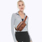 2L Fanny Packs Everywhere Belt Bag Small Fashion Crossbody Waist Pack Faux Leather Waterproof Sling Chest Bag For Women Trendy Brown