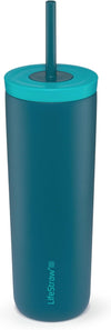 LifeStraw Go Series Tumbler – Double Wall Insulated Stainless Steel Water Filter, Laguna Teal, Designed for Everyday Use, Removes Bacteria, Parasites, Microplastics, and Improves Taste