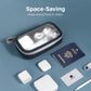 pack all Clear Electronic Organizer, TPU Cable Organizer Bag, Compact Cord Travel Organizer for Cables, Chargers, Phones, USB cords, SD Cards (Dark Blue)